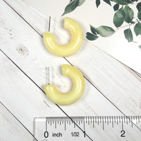 Chunky Tortoise Shell Hoop Earrings - Picture 8 of 8